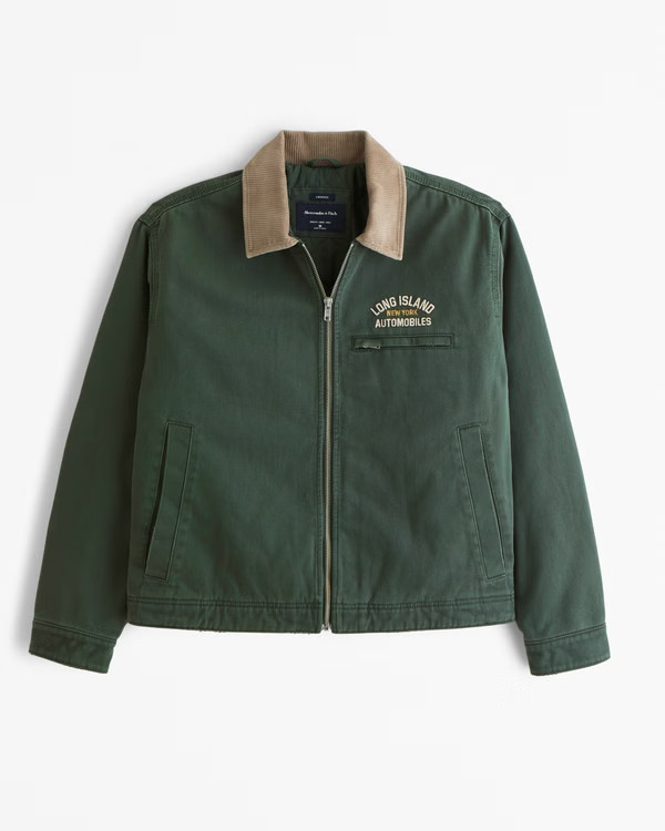 Men's Cropped Zip Workwear Jacket | Men's Coats & Jackets | Abercrombie.com | Abercrombie & Fitch (US)