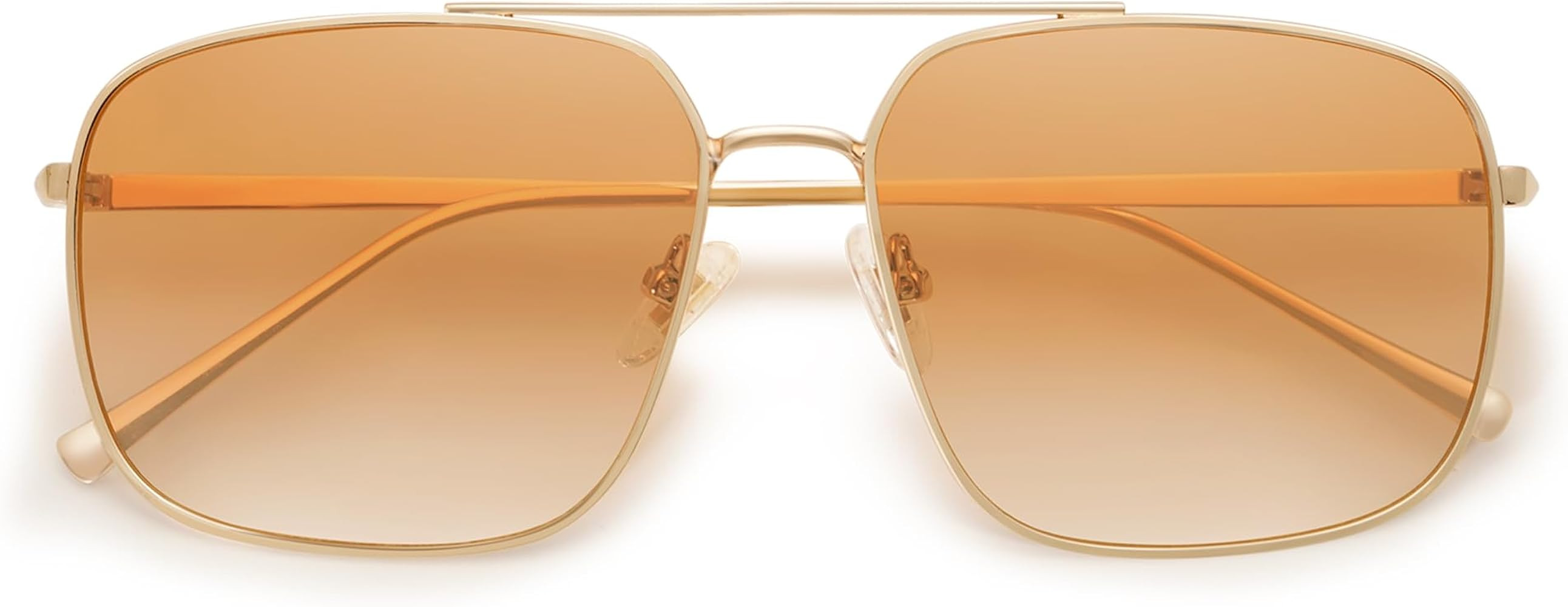 SOJOS Trendy Square Aviator Sunglasses for Women Men, Gold Frame Light Tint Gradient Shades SJ117... | Amazon (US)