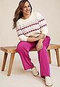 Plus Size Heart Puff Sleeve Crew Neck Sweater | Maurices