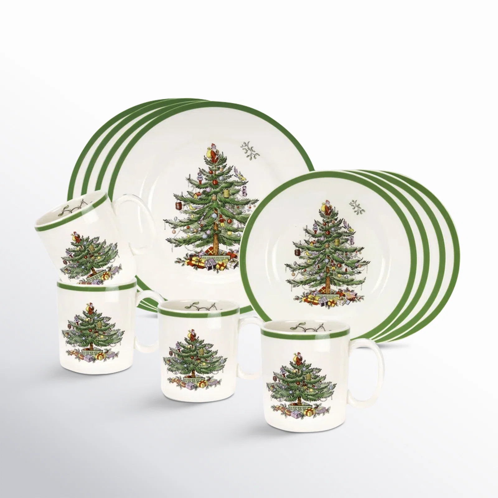 Spode Christmas Tree 12-Piece Dinnerware Set with Plates & Mugs, Service for 4 | Birch Lane
