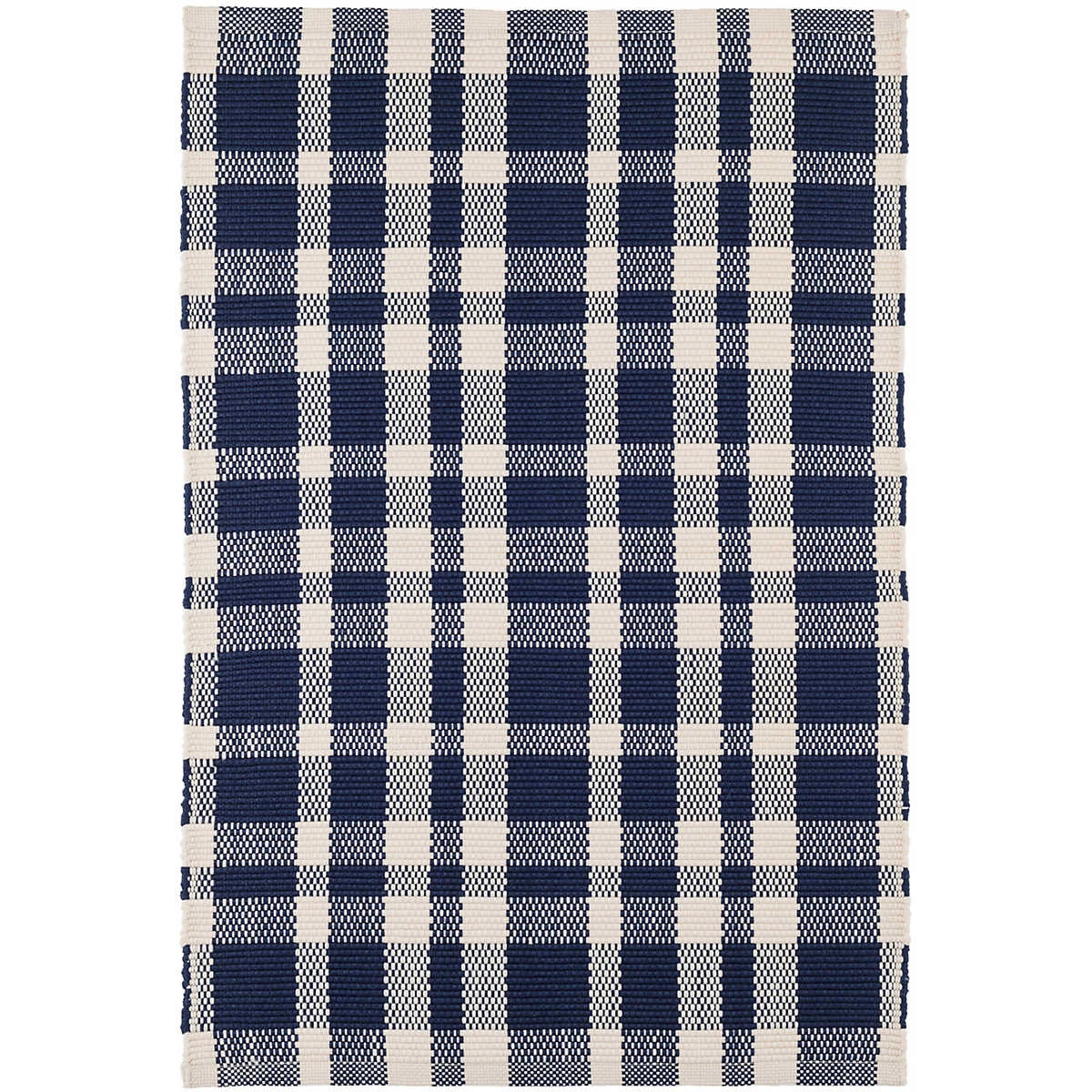 Tattersall Indigo Handwoven Indoor/Outdoor Rug | Annie Selke