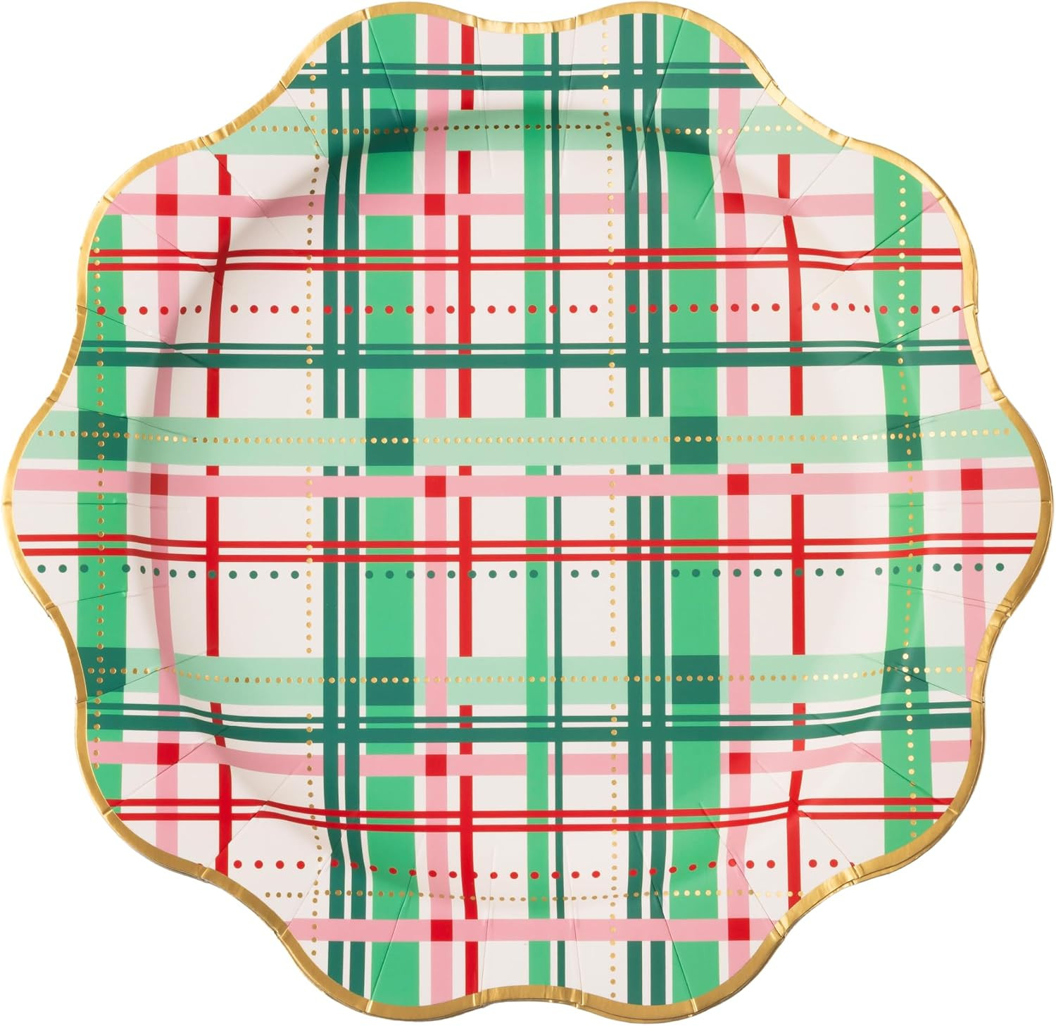 Bonjour Fete Christmas Plaid Large Paper Party Plates | Large Disposable Dinner Plates for Christmas & Holiday Gatherings | Premium Party Supplies & Decorations | Pack of 8, 11" | Amazon (US)