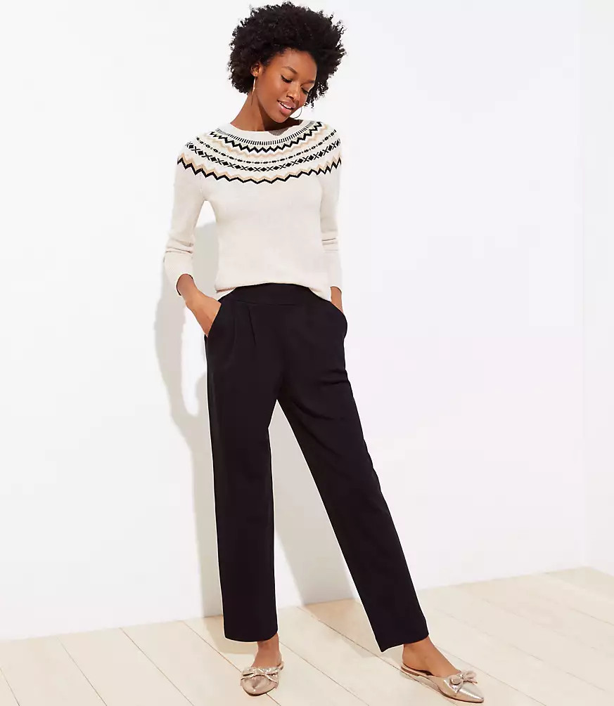 Tapered Pull On Ponte Pants | LOFT