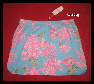 🪸NWT Lilly Pulitzer X-LARGE Florie Skort French Terry Multi Royal Coral | eBay US