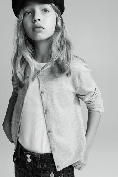 Fine-knit Cotton Cardigan - Natural white - Kids | H&M US | H&M (US + CA)