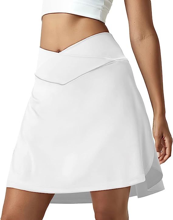 XIEERDUO Tennis Golf Skirt for Women with Pockets Cross High Waist Athletic Skort Inner Shorts Pl... | Amazon (US)