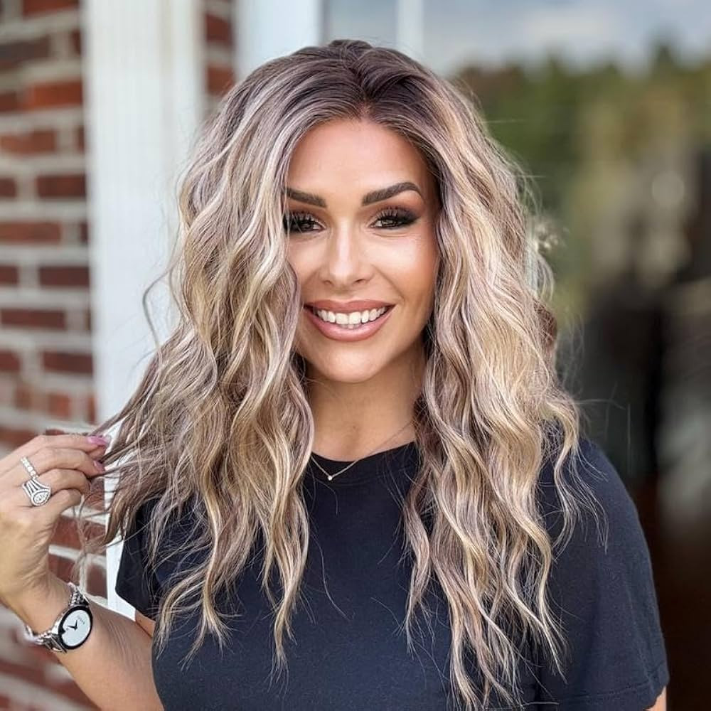 AlSOM Mila Sugar Maple Water Wave Free Part SyntheticLace Front Wig with Scandinavian Hairline Gl... | Amazon (US)