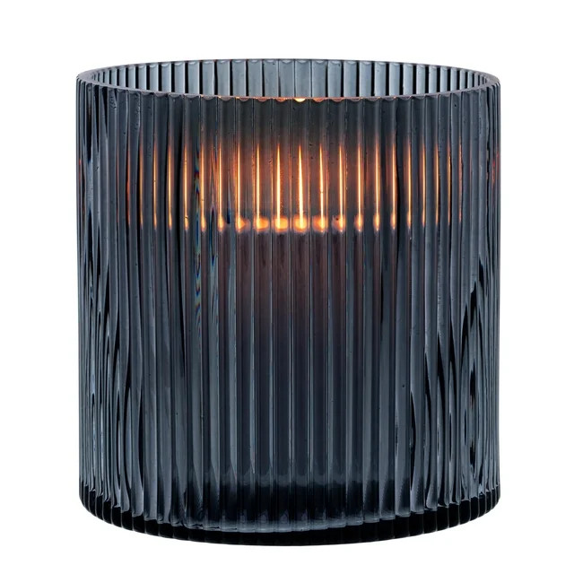 Better Homes and Gardens Glass Pillar Candle Holder Hurricane Medium Smoke | Walmart (US)