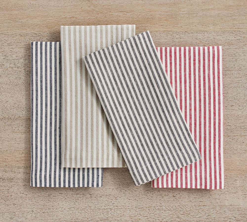 Wheaton Striped Linen/Cotton Napkins | Pottery Barn (US)