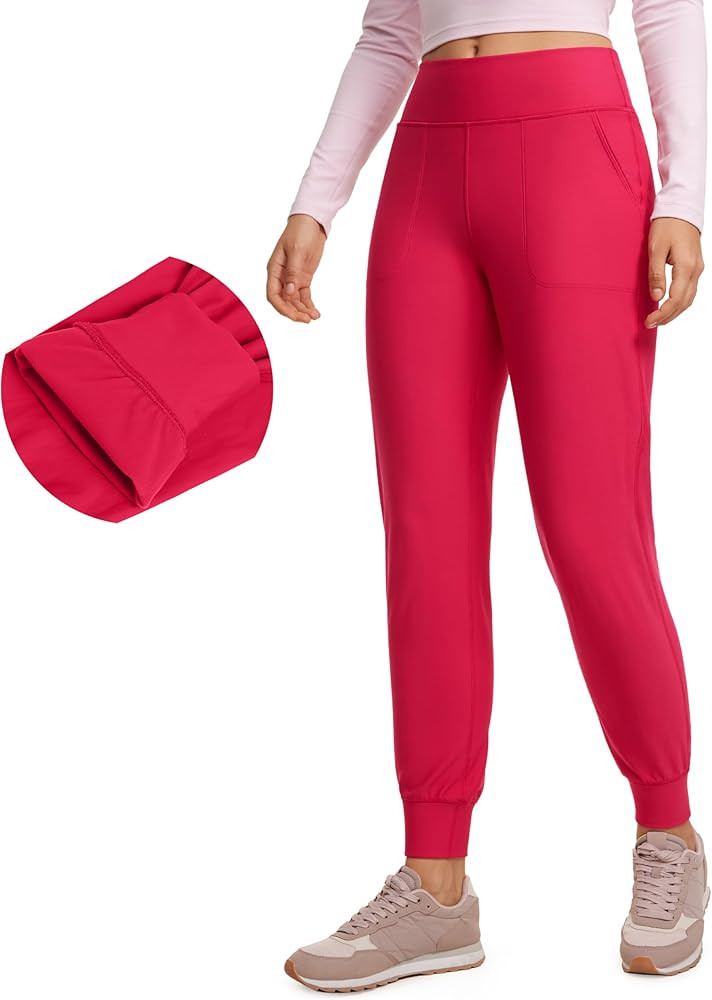 CRZ YOGA Womens Fleece Lined Workout Joggers with Pockets 27.5" - Hiking Running Outdoor Pants Wa... | Amazon (US)