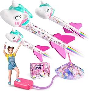 IPOURUP Unicorn Outdoor Toys for Girls Rocket Launcher for 3 4 5 6 7 8 9 10 Year Old Girl Christm... | Amazon (US)