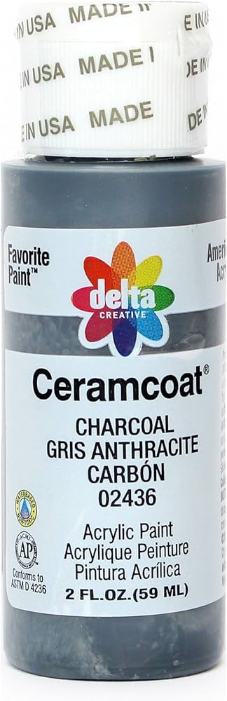 Delta Creative Ceramcoat Acrylic Paint in Assorted Colors (2 oz), 2436, Charcoal | Amazon (US)