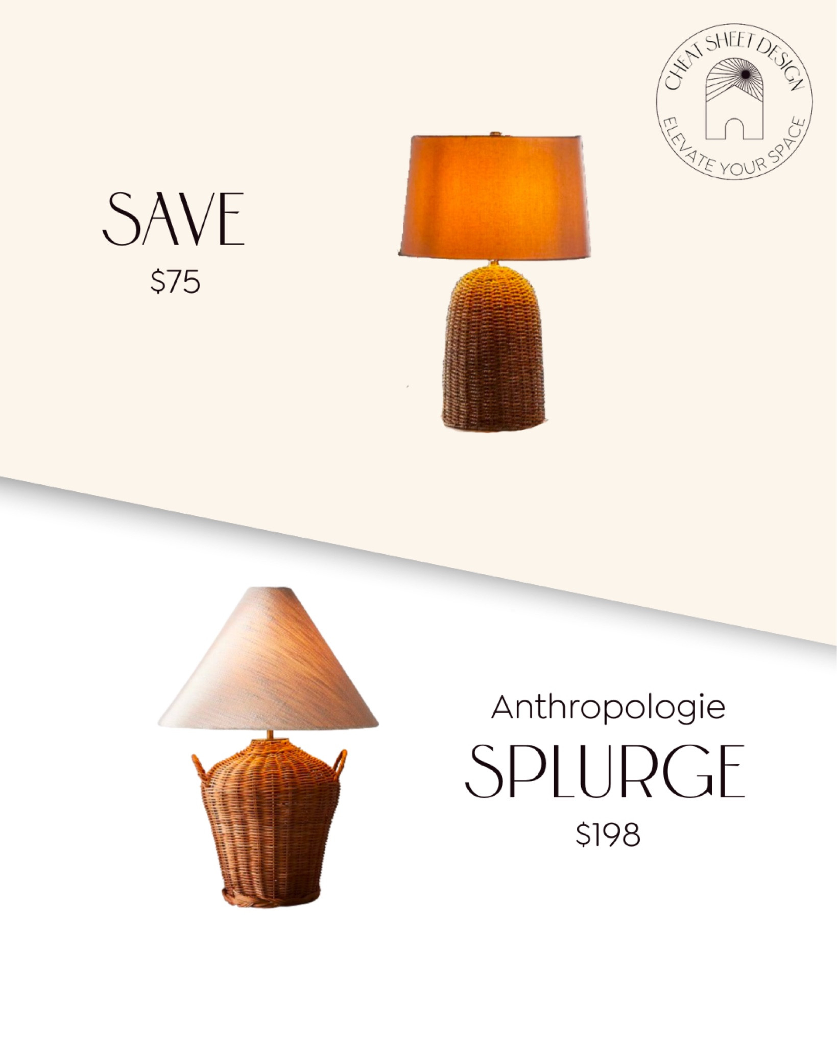 Anthropologie large rattan lamp dupe • Are you saving or splurging? 

#LTKstyletip #LTKfindsunder100 #LTKhome