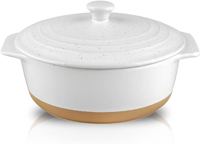 HVH Ceramic Casserole Dish with Lid Oven Safe, 2 Quart Round Casserole Dish Set, 9 Inches Round B... | Amazon (US)