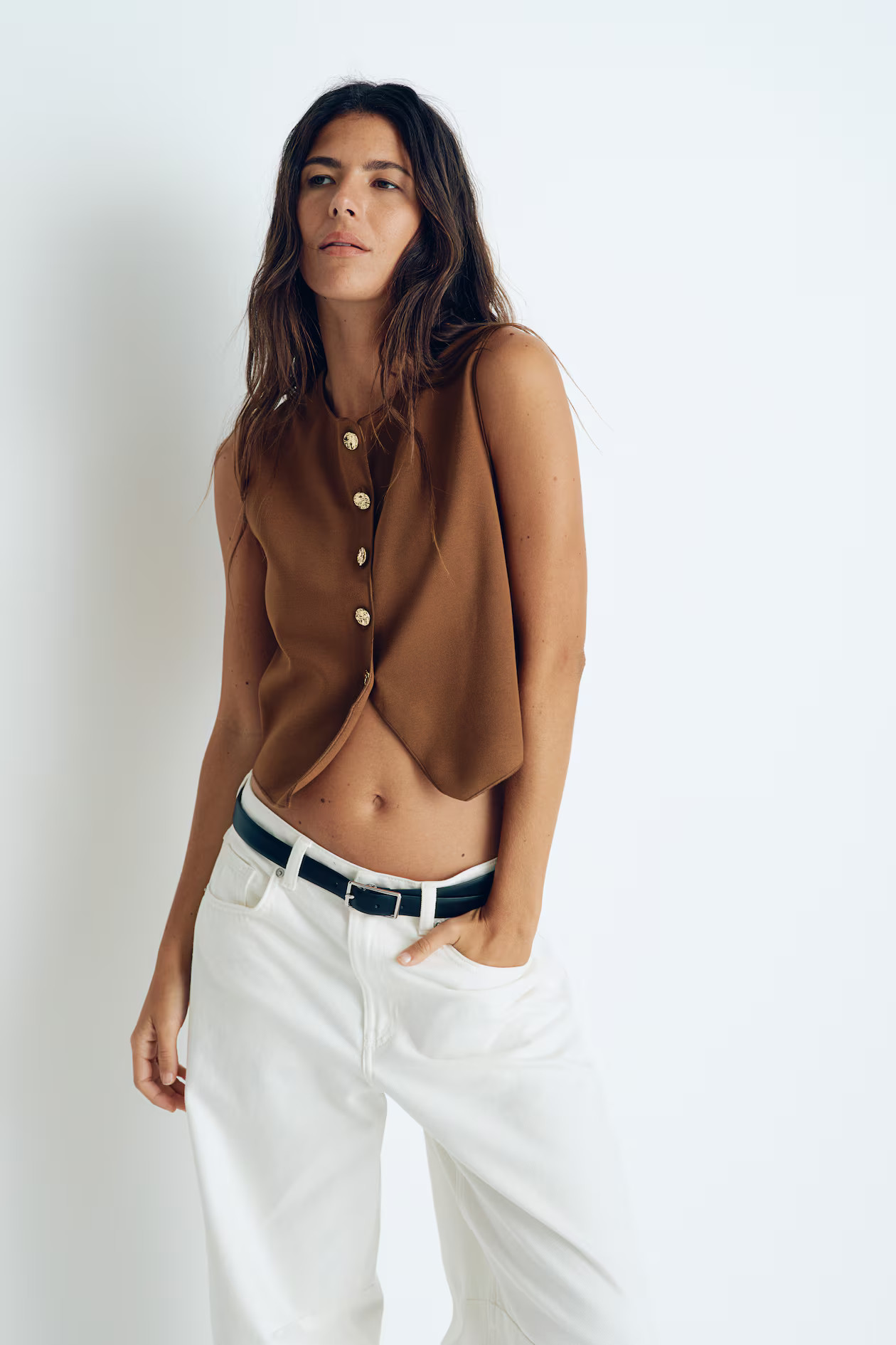 Jersey Vest - Brown - Ladies | H&M US | H&M (US + CA)