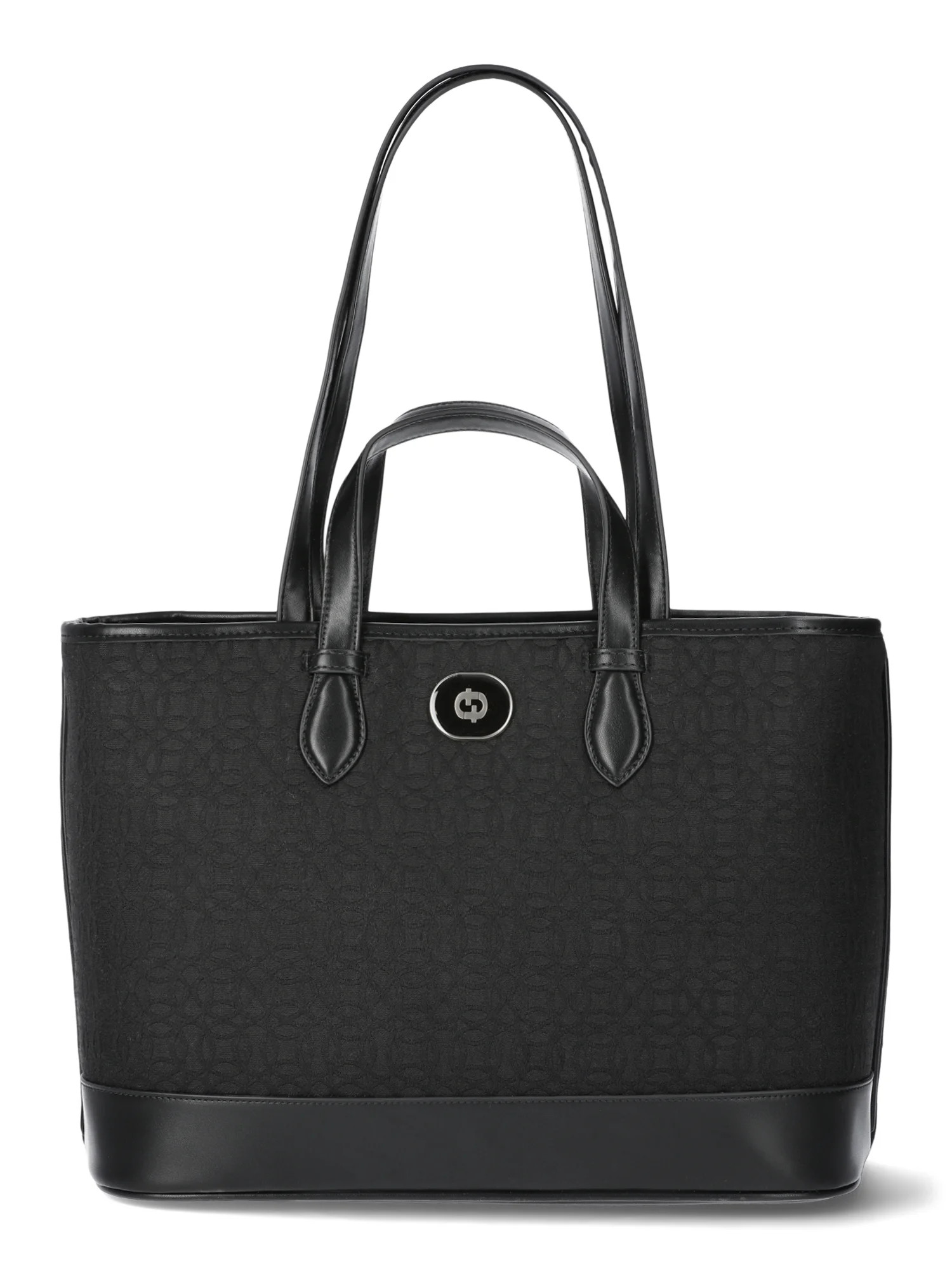 Time and Tru Women's Chloe Tote Bag, Black Jacquard | Walmart (US)