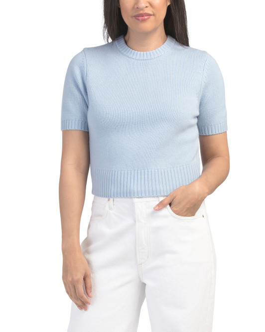 Wool and Cashmere Blend Elsie Short Sleeve Sweater | TJ Maxx