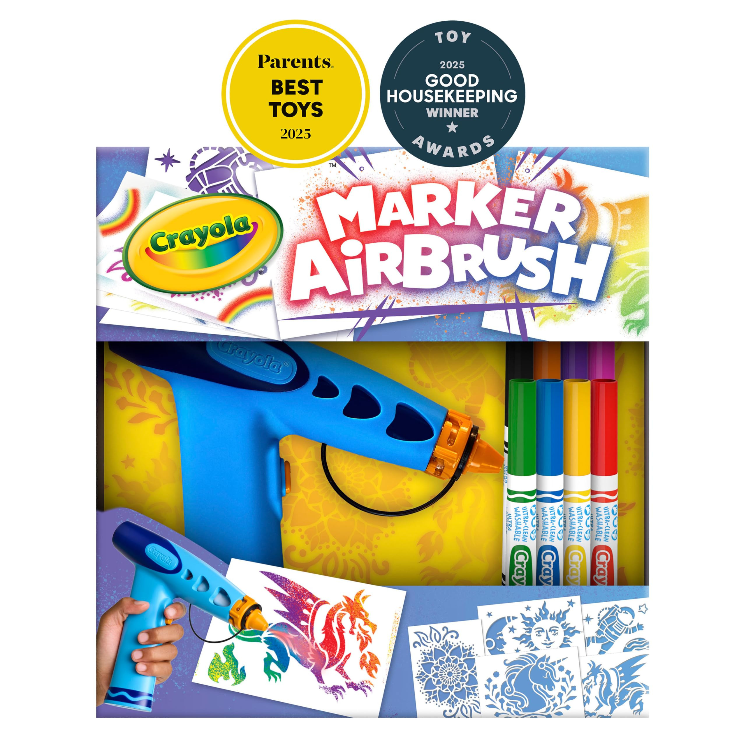 Crayola Marker Airbrush Spray Art Kit, Essential Easter Basket Stuffer for Kids, Battery-Powered ... | Amazon (US)