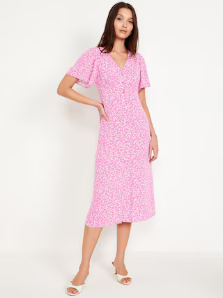 Waist-Defined Midi Dress | Old Navy (US)