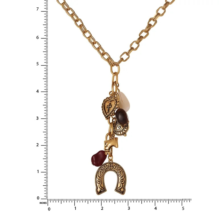 Jessica Simpson Women's Horseshoe Western Charm Necklace, 18" + 3" Extender | Walmart (US)