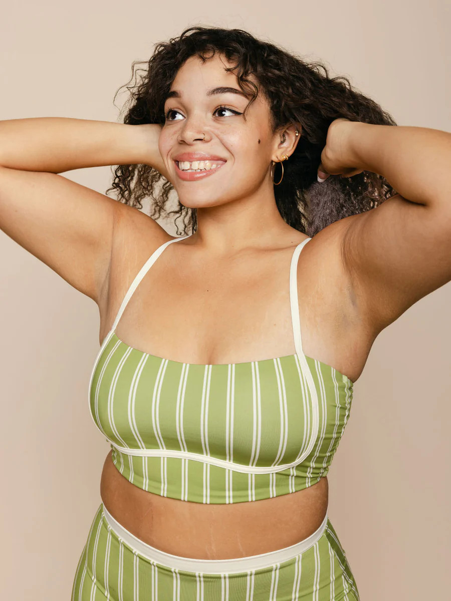 Bandeau With Piping Top in Olivia | Kitty & Vibe