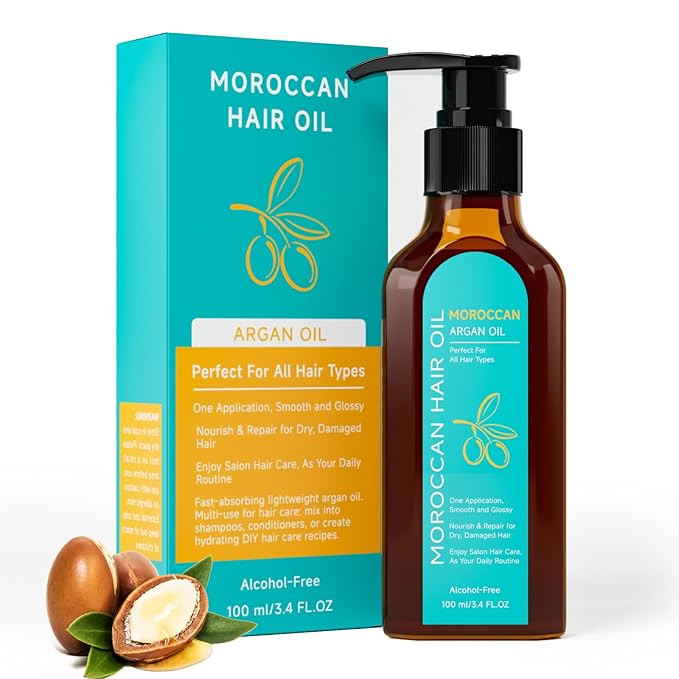 Outccogo Moroccan Argan Oil, Hair Oil for Frizzy Hair, Nourishing Smoothing for Frizz Control, Cu... | Amazon (US)