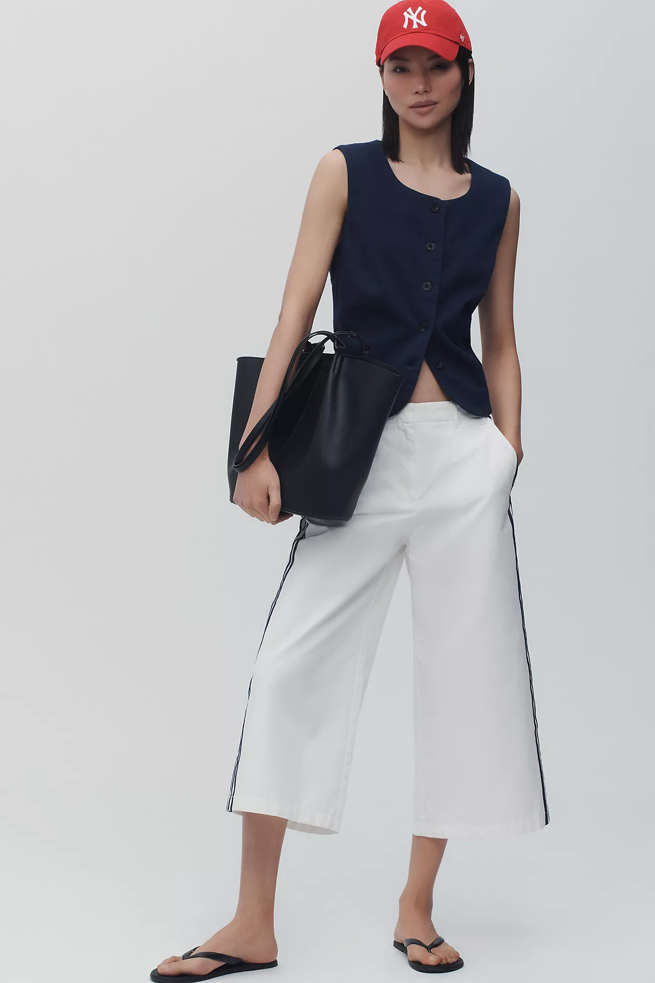 Maeve Side-Stripe Gaucho Pants | Anthropologie (US)