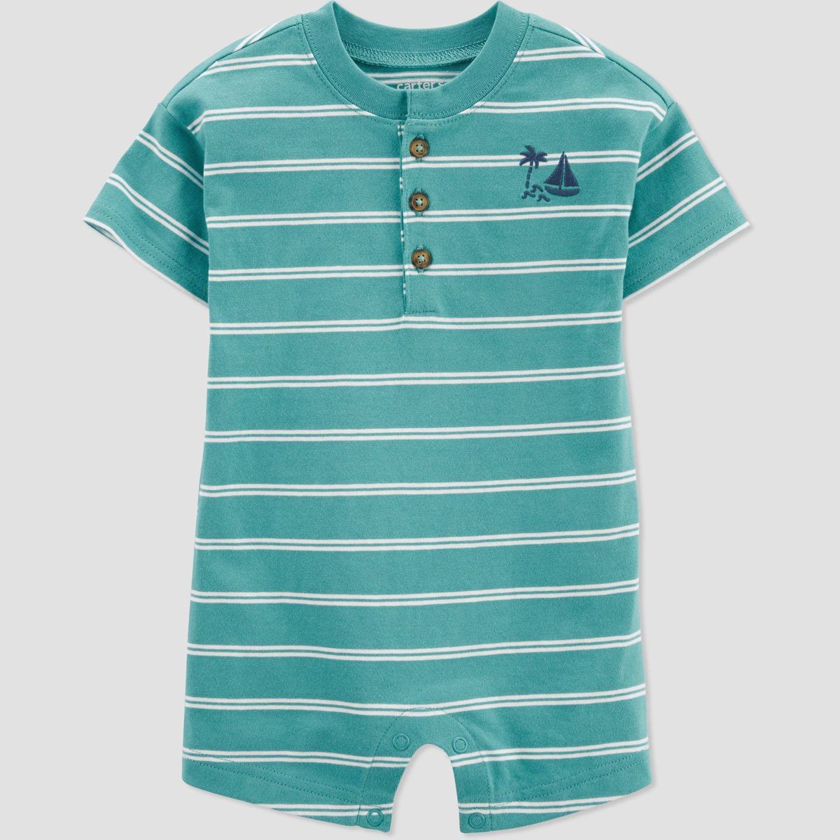 Carter's Just One You®️ Baby Boys' Striped Romper - Mint Green | Target