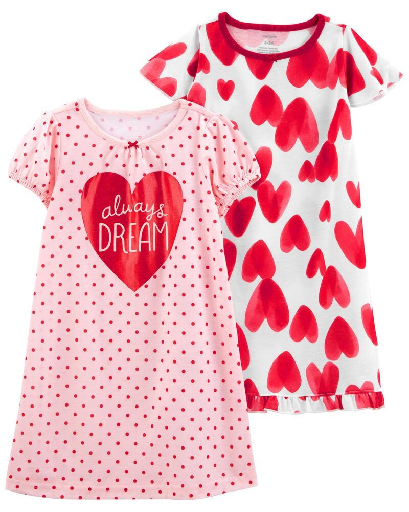 2-Pack Hearts Nightgowns | Carter's
