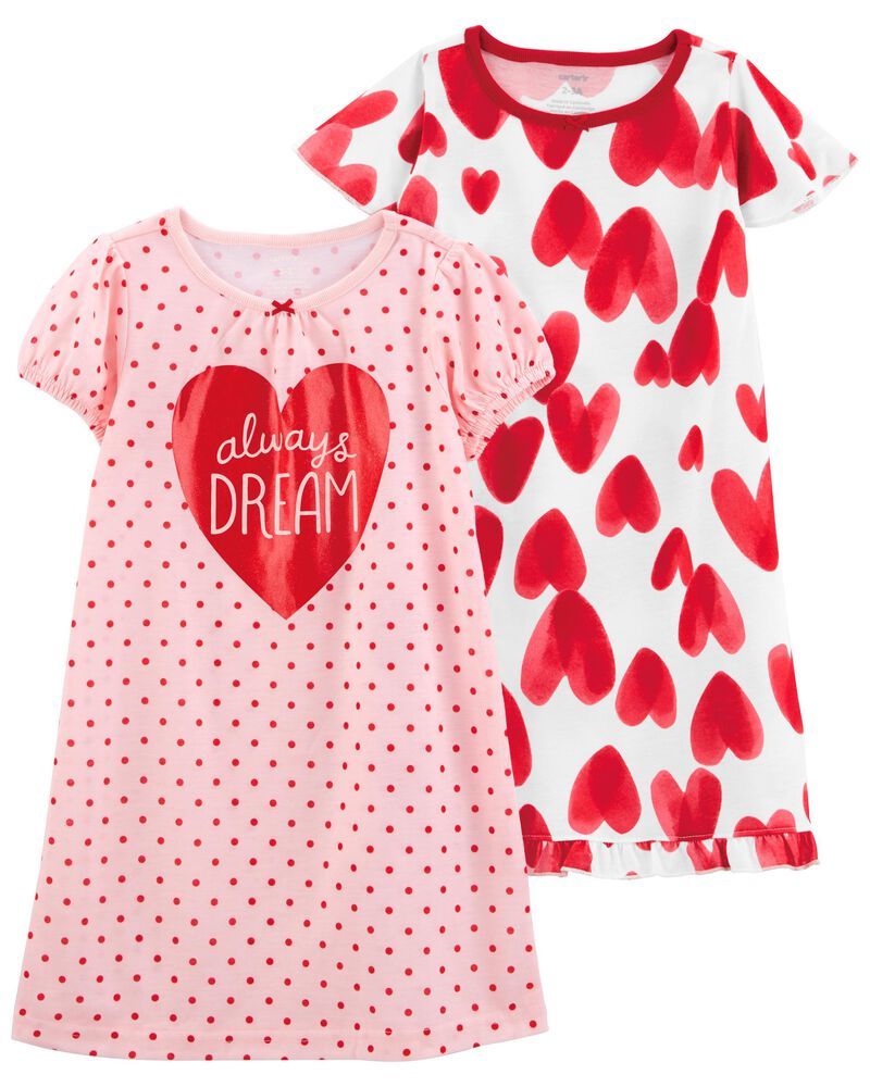 2-Pack Hearts Nightgowns | Carter's