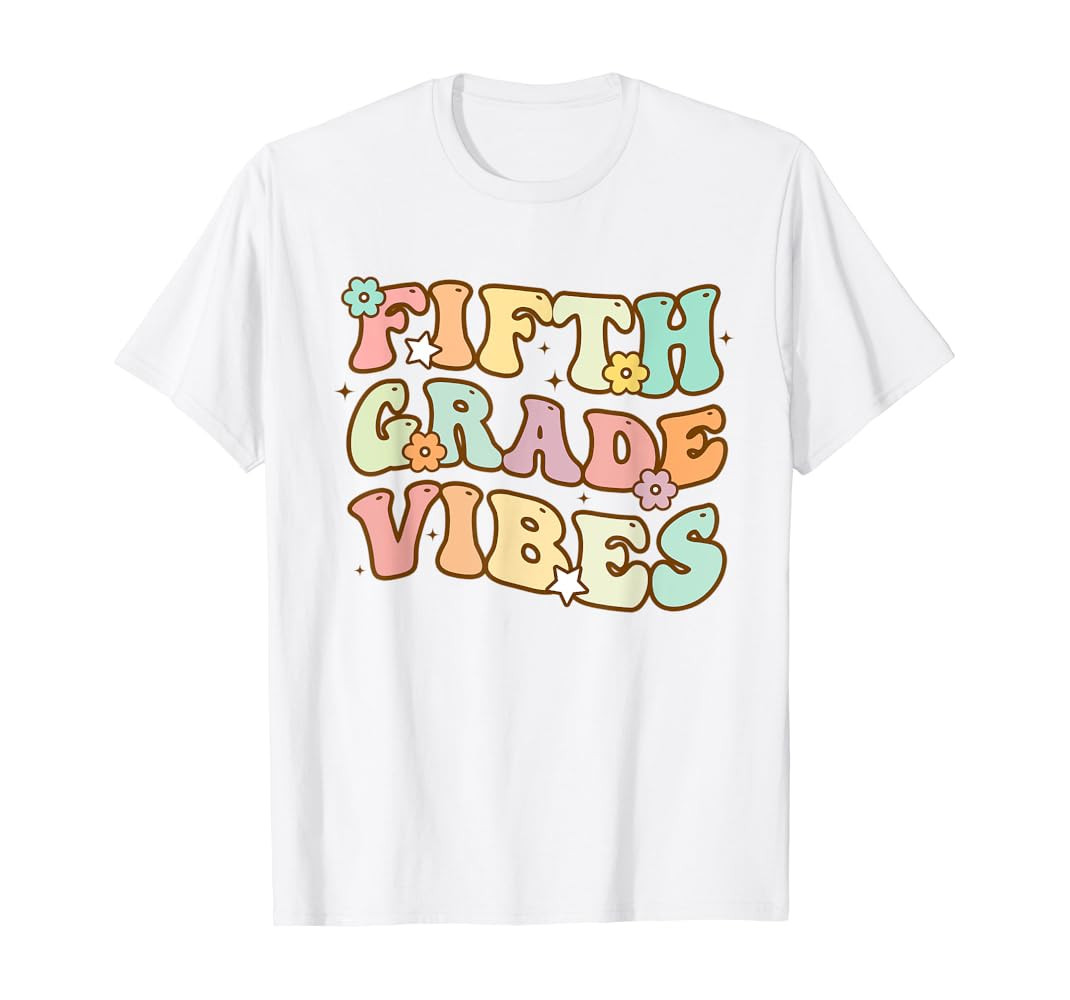 Back To School Fifth Grade Vibes Student Teacher Women Kids T-Shirt | Amazon (US)