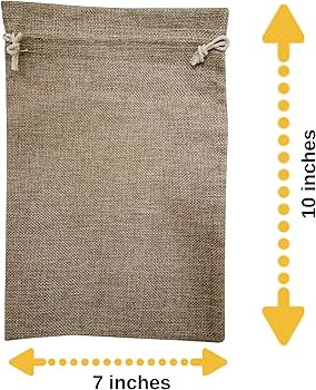 Supply Friend 50 Burlap Bags with Drawstring, 7x10 Inch Rustic Gift Bag Bulk Pack for Mugs, Mason... | Amazon (US)