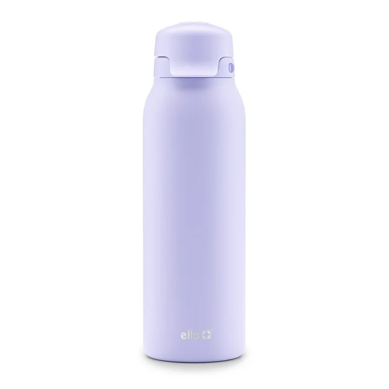 Ello Flip & Fill 32 oz Stainless Steel Water Bottle, Lavendar | Walmart (US)