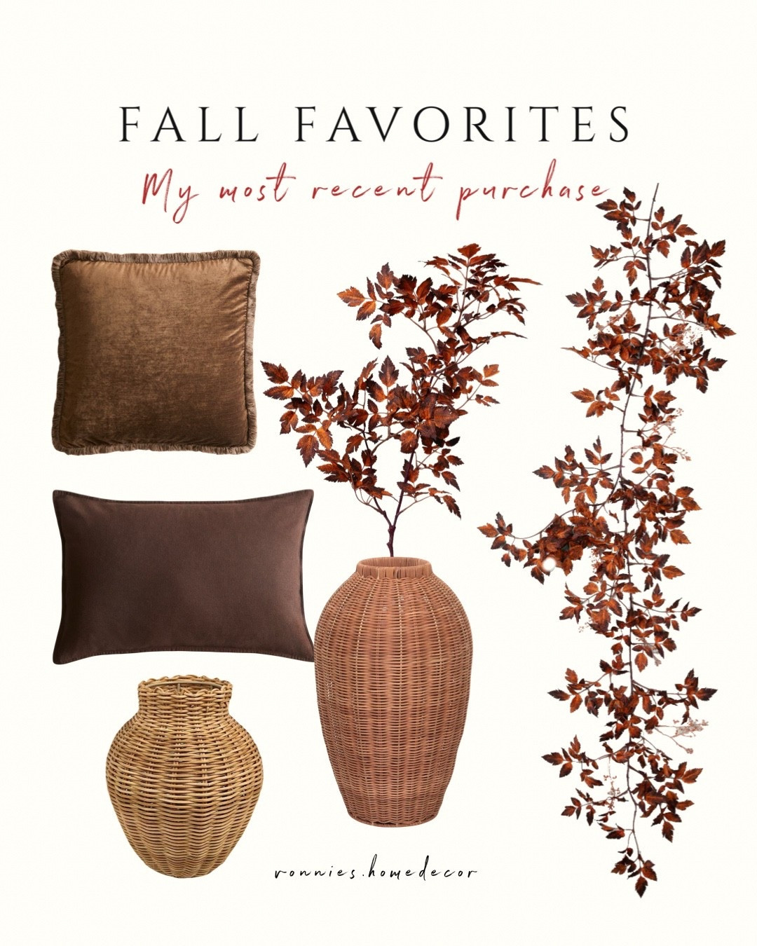 New fall arrivals. My most recent purchase. Autumn pillow covers, rattan vase, fall stems & garland. 

#LTKHome #LTKSeasonal #LTKFindsUnder100