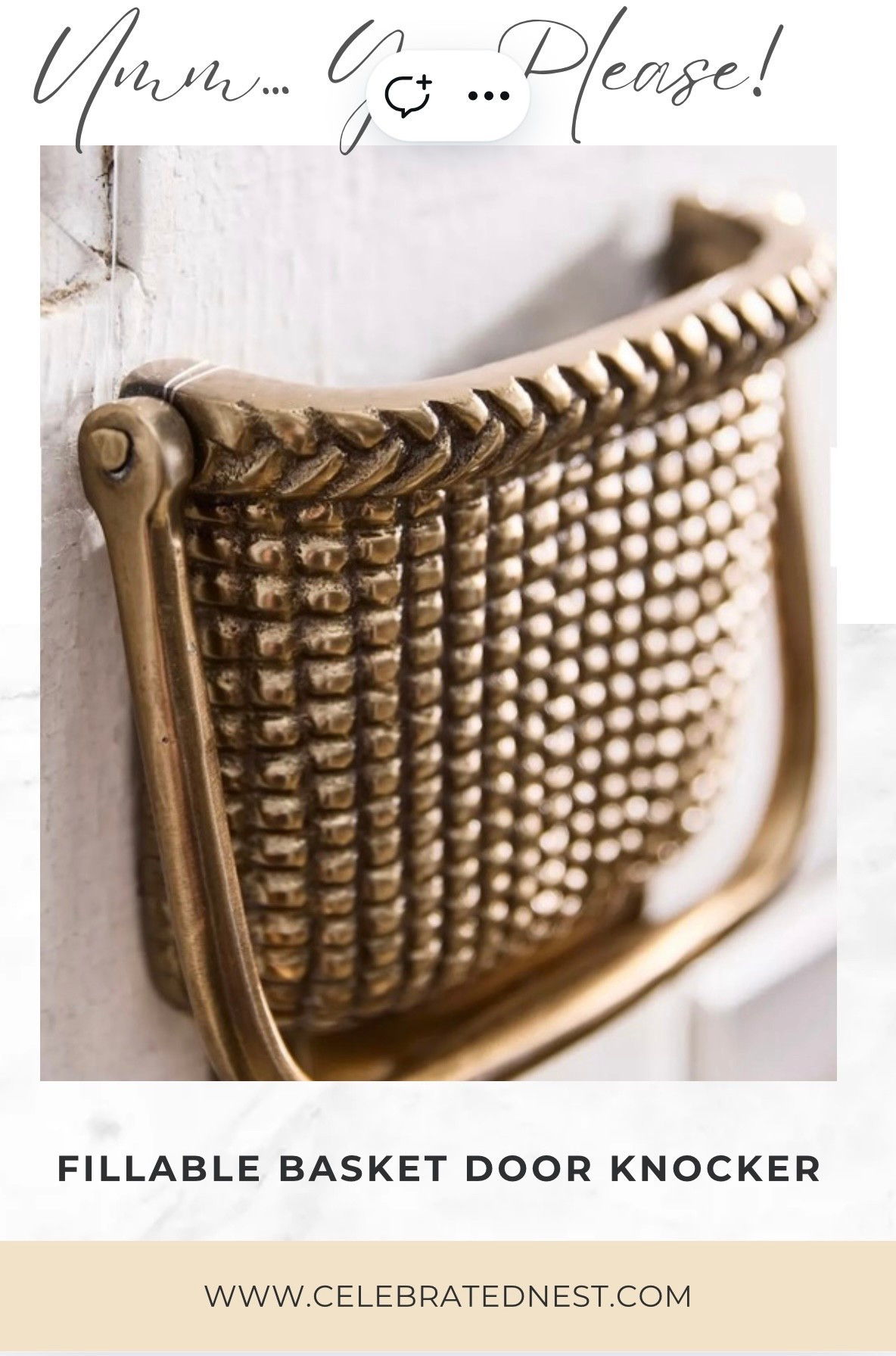 I’m in love!! This fillable basket door knocker is adorable! Perfect for tucking a few of your favorite florals in! #brassdoorknocker #porchstyle #outdoorfinds 

#LTKStyleTip #LTKHome #LTKFindsUnder50