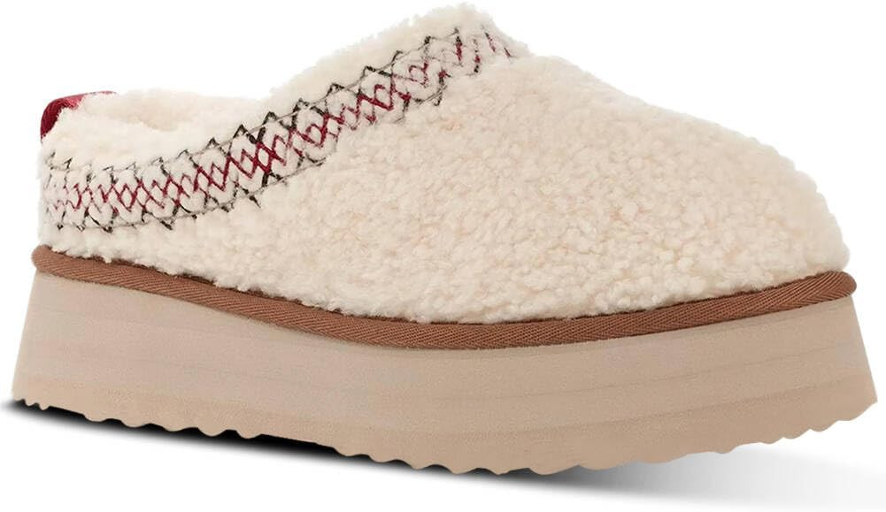 Women's Platform Fuzzy Slippers Mini Boots Braid with Plush Fleece Lining | Amazon (US)