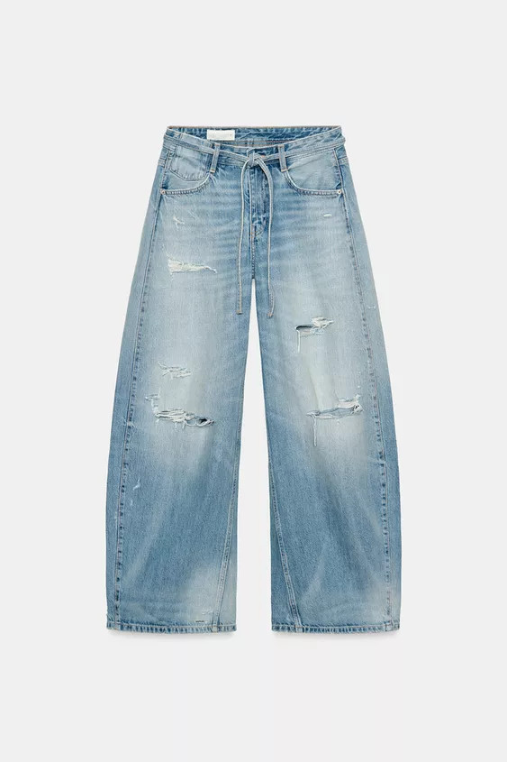 TRF BAGGY JEANS MITTELHOHE TAILLE RISSEN | Zara US