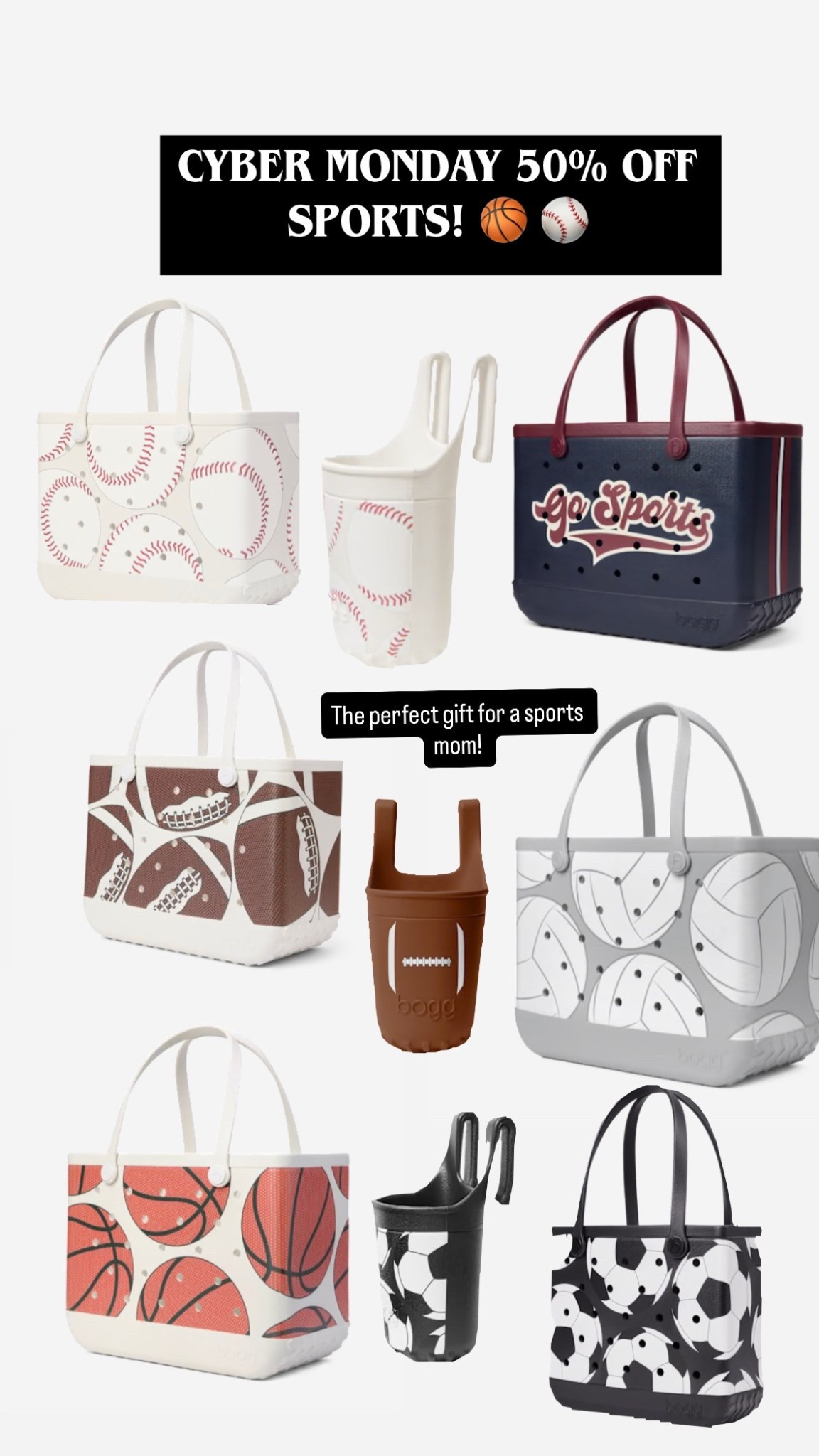This is crazy! 50% off the sports collection from Bogg! This would be the perfect gift for any sports mom! I bring my Bogg bag to every baseball game! The cup holders and inserts are a game changer! 

Women’s gift guide 
Sale
Bogg bags 
Sports mom 

#LTKCyberWeek #LTKGiftGuide #LTKSaleAlert