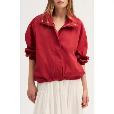 Madewell Funnel Neck Windbreaker Jacket in Barn Red at Nordstrom, Size X-Small | Nordstrom
