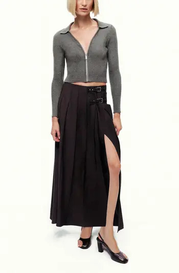 Zip-Front Ribbed Knit Top | Nordstrom