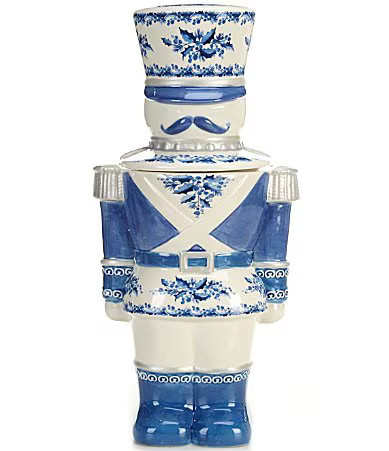 Southern Living Chinoiserie Christmas Collection Blue Nutcracker Cookie Jar - Blue/White | Dillard's