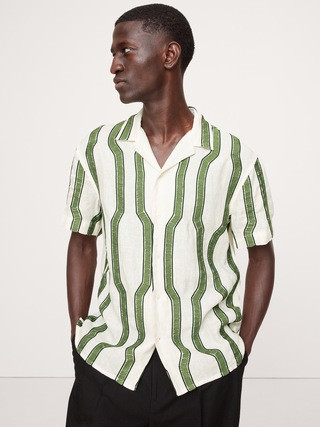 Standard-Fit Embroidered Linen Resort Shirt | Banana Republic (US)