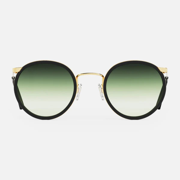 P3 Fusion - 23k Gold & Matte Onyx Inlay & Evergreen | Randolph Handcrafted Eyewear