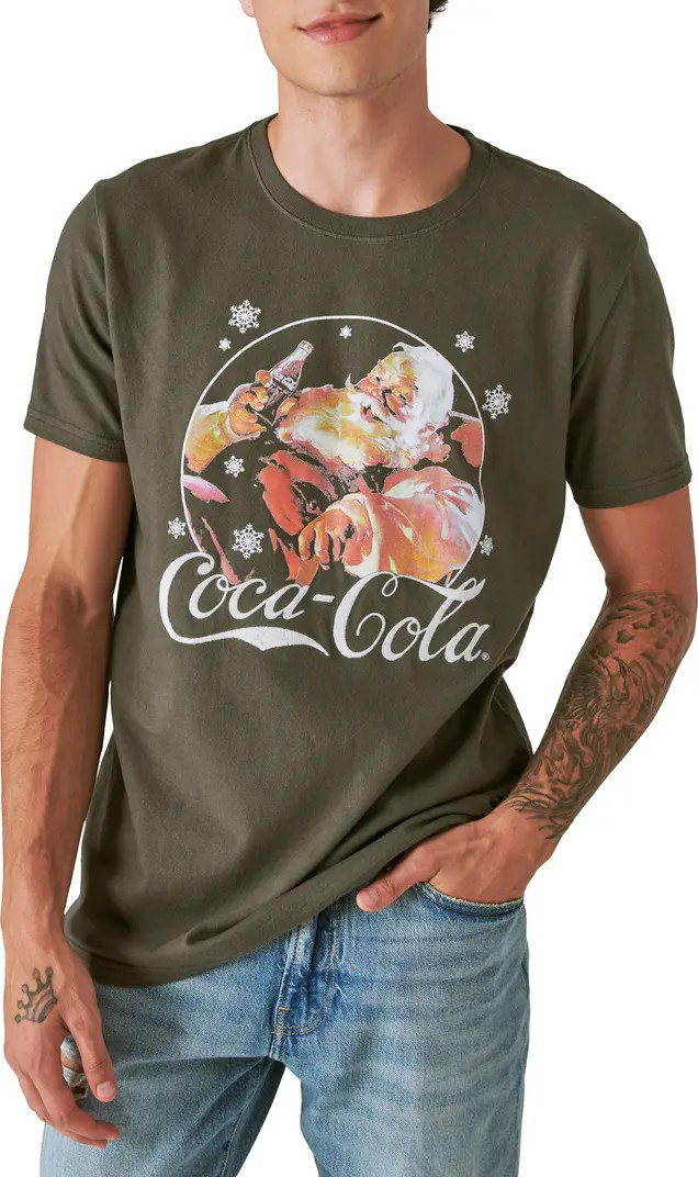 Lucky Brand Coca-Cola® Santa Embroidered Graphic T-Shirt | Nordstrom | Nordstrom