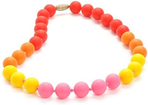 Juniorbeads by Chewbeads Bleecker Jr. Necklace, 100% Safe Silicone - Punchy Pink | Amazon (US)