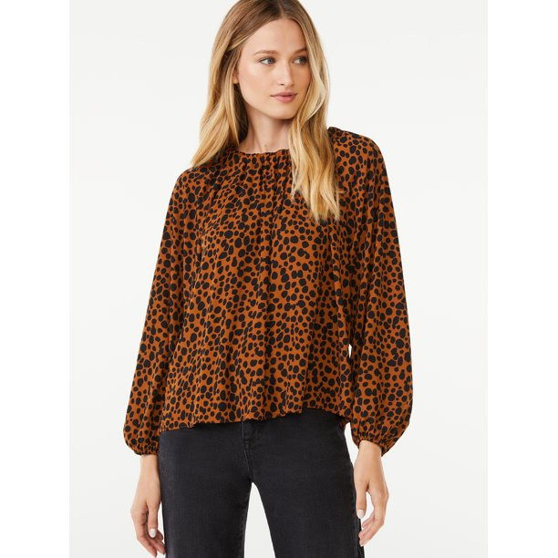 Scoop Women's Blouson Bow Back Top - Walmart.com | Walmart (US)