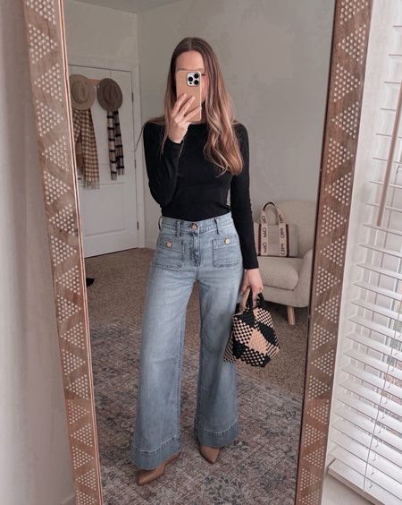 New sailor jeans from j crew! I love the way they fit. I’m 5’3 for reference and wearing petite. Check my pants collection for a full video review!

#LTKstyletip #LTKworkwear #LTKSeasonal