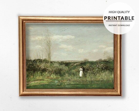 French Countryside Couple Painting Vintage Painting | Etsy | Etsy (US)