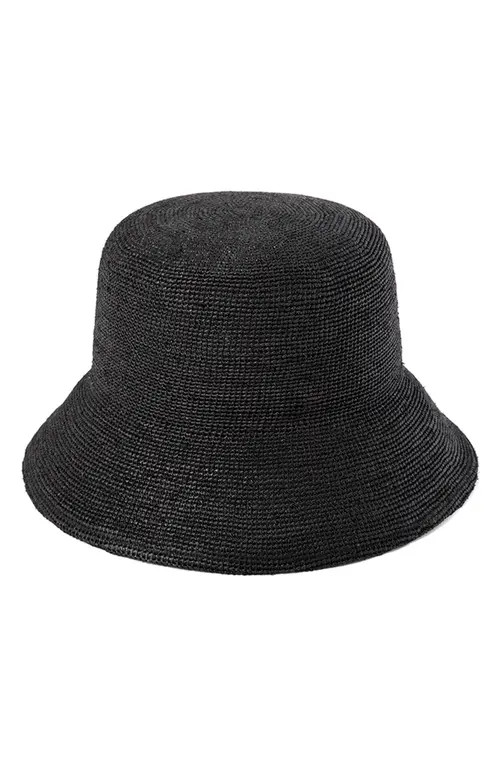 Lack of Color The Inca Raffia Bucket Hat in Black at Nordstrom, Size Small | Nordstrom