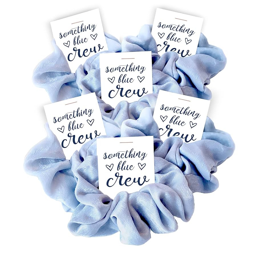 Something Blue Crew Gift, Hair Scrunchie, Bachelorette Favors, Bridesmaid Proposal Box Items, Bac... | Amazon (US)